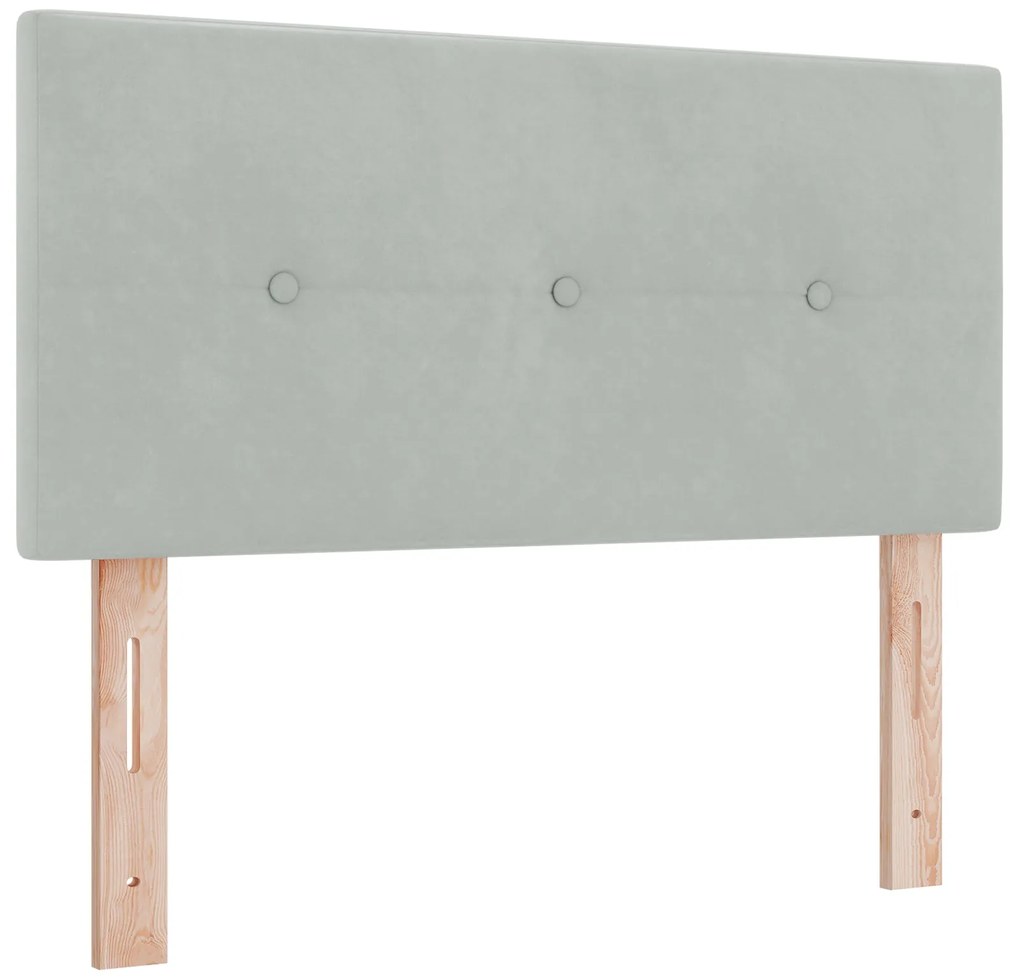 Cama Box Spring vidaXL com Colchão Cinza Claro 90x200 cm Veludo