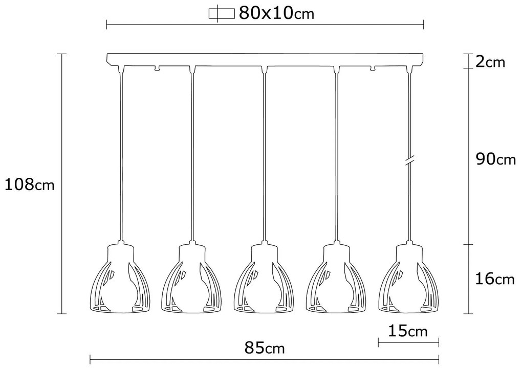 Candeeiro de Teto Kemah – Preto – Diâmetro 85 cm, Altura 108 cm