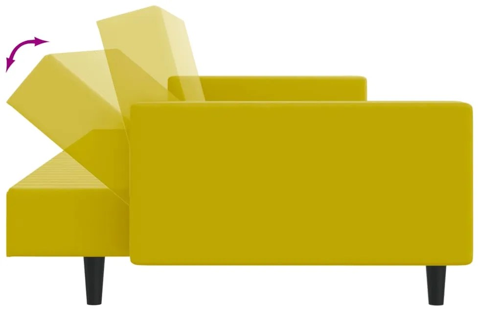 2 pcs conjunto de sofás veludo amarelo