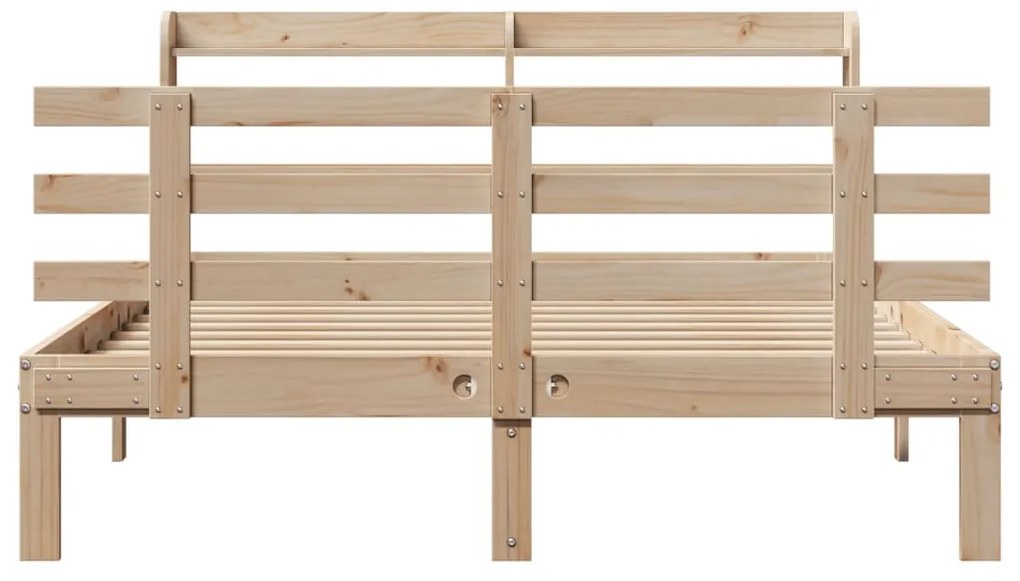Estrutura cama c/ cabeceira 140x190 cm pinho maciço