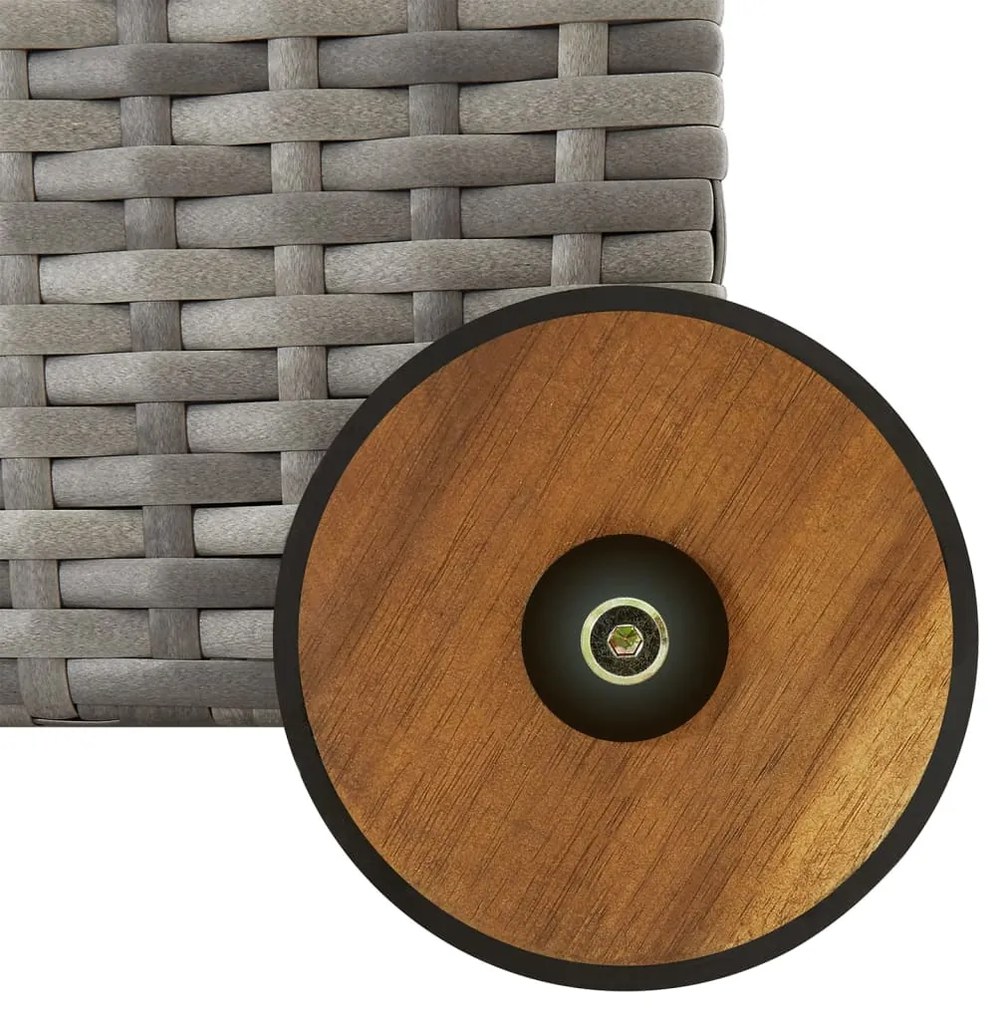 Caixa de arrumação p/ jardim 120x65x61 cm vime PE cinza-claro