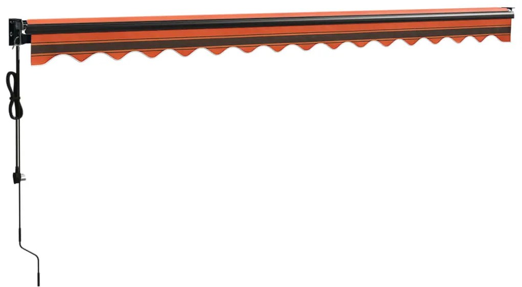 Toldo retrátil automático 4x3 m laranja e castanho