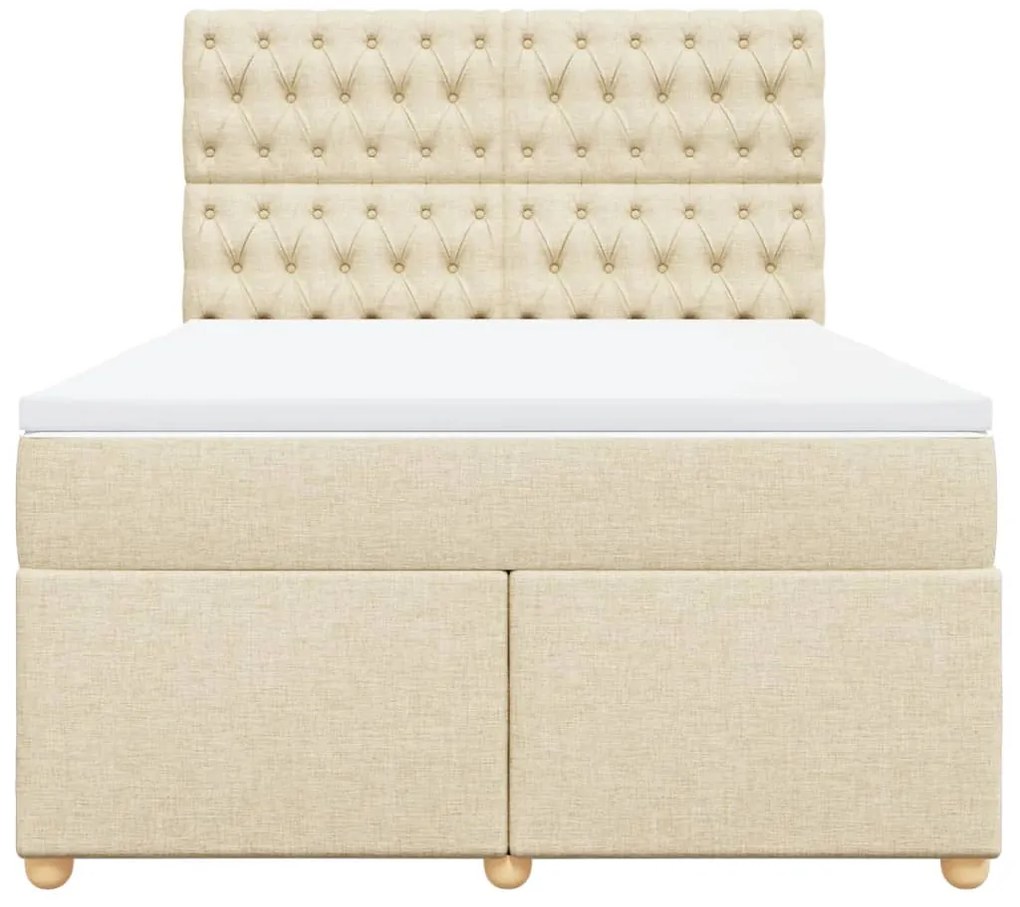 Cama com molas/colchão 140x200 cm tecido cor creme