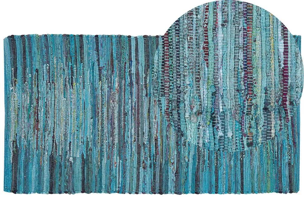 Tapete de algodão azul 80 x 150 cm MERSIN Beliani