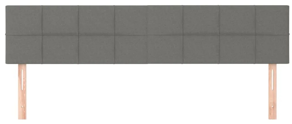 Cabeceira de cama 2 pcs tecido 80x5x78/88 cm cinzento-escuro