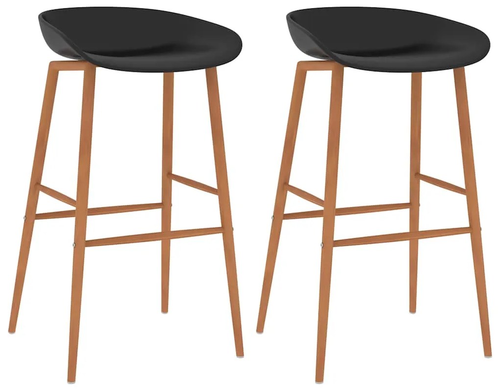 vidaXL Cadeiras de bar 2 pcs preto