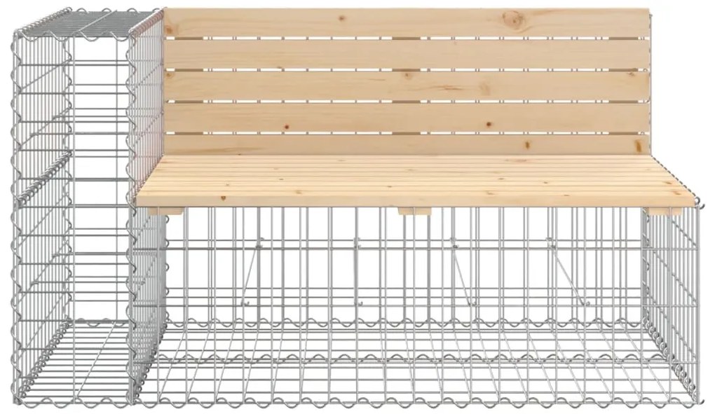 Banco de jardim c/ design gabião 347x71x65,5 cm pinho maciço