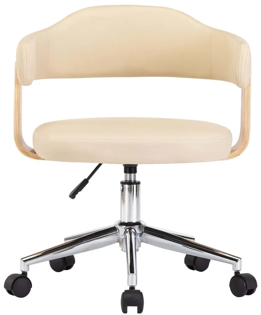 Cadeiras de jantar giratórias 2 pcs couro artificial cor creme