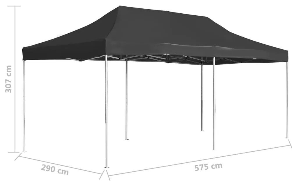 Tenda dobrável profissional para festas alumínio 6x3m antracite