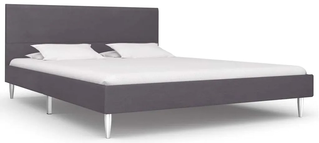 Estrutura para cama sem colchão 135x190 cm tecido cinzento