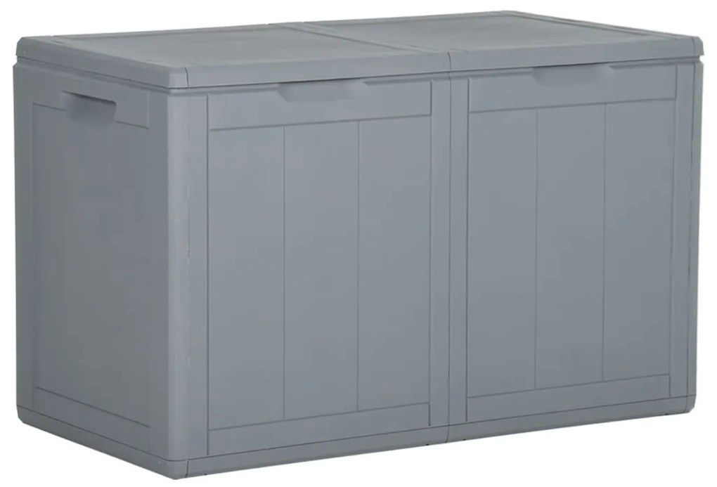 151234 vidaXL Caixa de arrumação para jardim 180 L vime PP cinzento