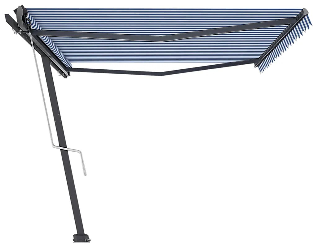 Toldo automático independente 500x350 cm azul e branco