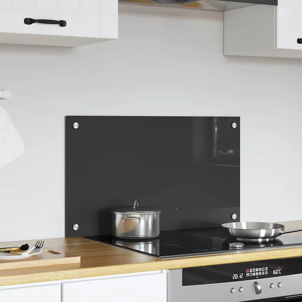 Protetor de parede de cozinha vidaXL Cinza Escuro 70x40x0,6 cm em vidr
