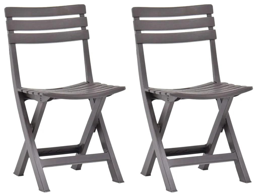 Cadeiras de jardim dobráveis 2 pcs plástico moca