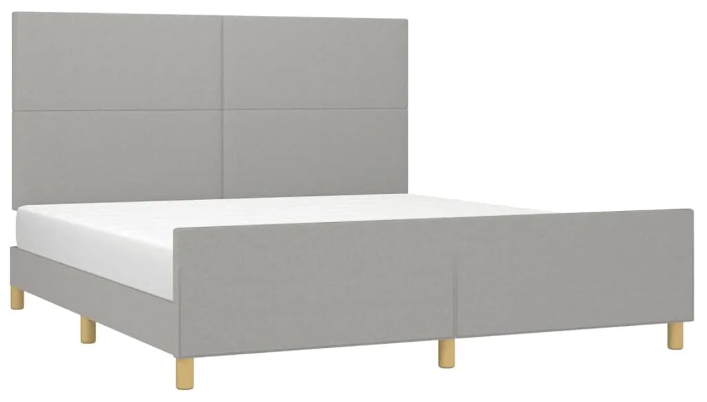 Estrutura de cama sem colchão 160x200 cm tecido cinzento-claro