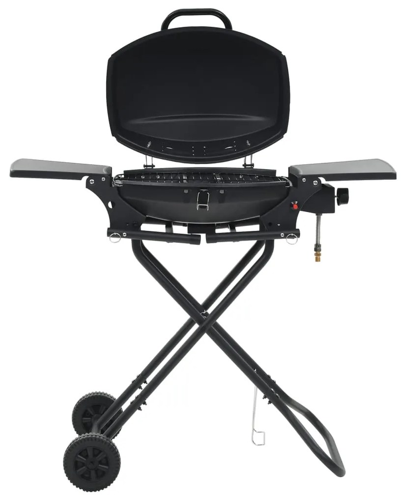 Grelhador/barbecue a gás portátil c/ zona cozinhar preto