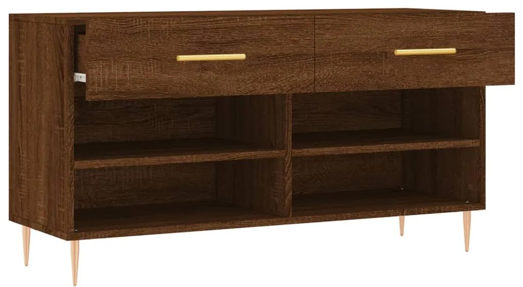 Banco sapateira 102x35x55 cm deriv. madeira carvalho castanho