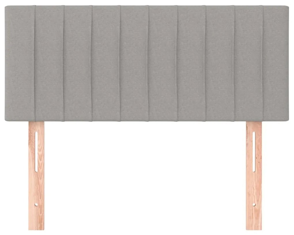 Cabeceira de cama tecido 100x5x78/88 cm cinzento-claro
