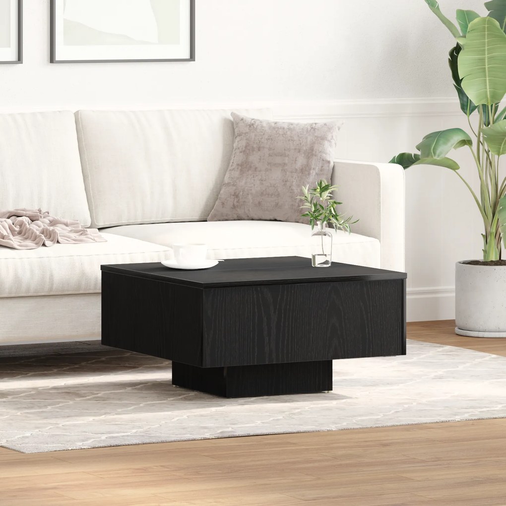 Mesa de Café vidaXL Carvalho Preto 60x60x31,5 cm Madeira de Engenharia