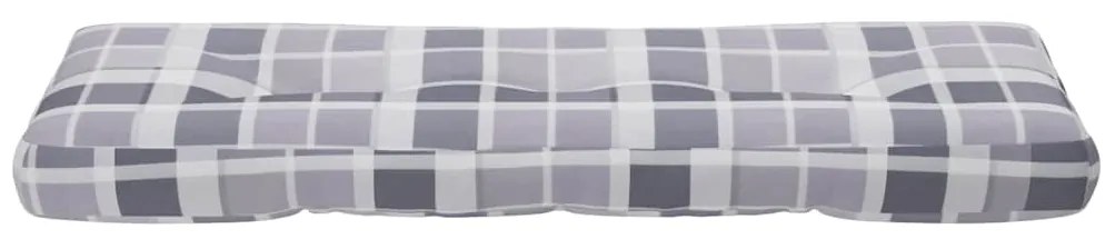 Almofadão p/ sofá de paletes 120x40x12cm tecido xadrez cinzento