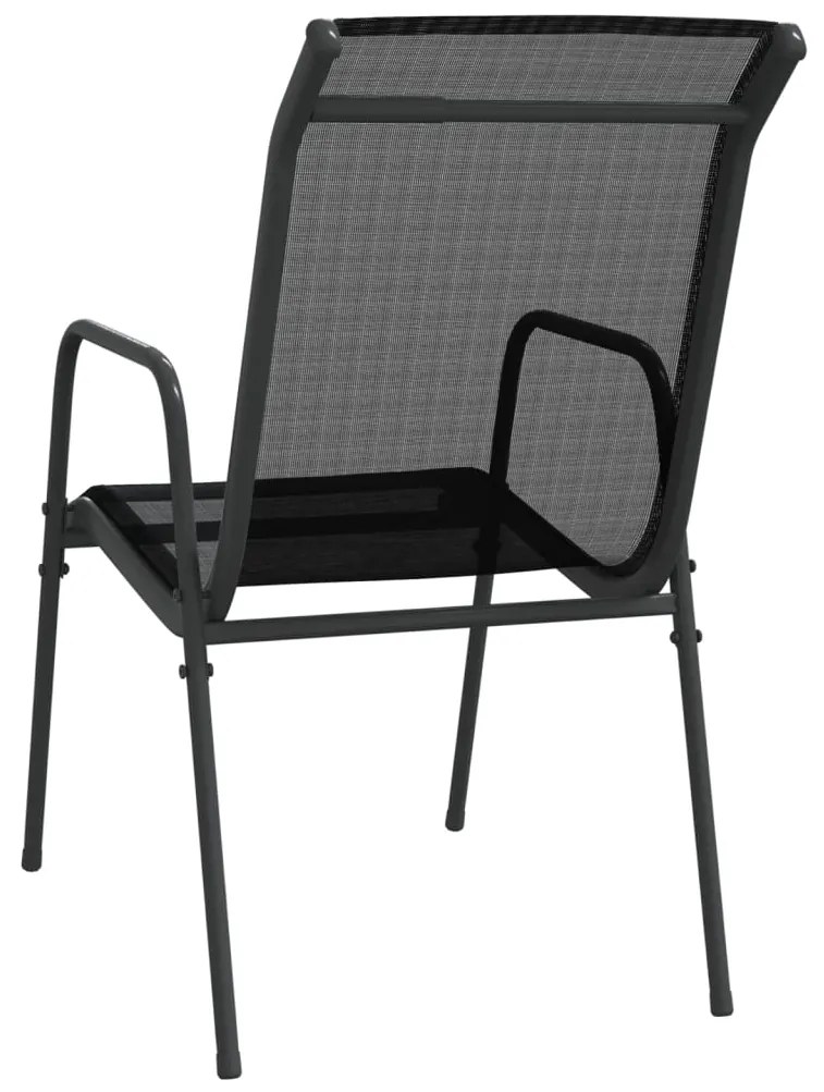 Cadeiras de jardim 2 pcs aço e textilene preto