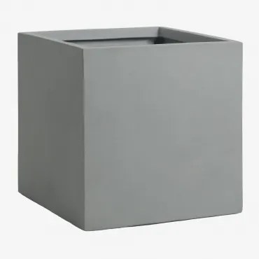 Vaso De Flores Quadrado Para Exterior Em Cimento Lucas Cinza Claro & 40 X 40 X 40 Cm - Sklum