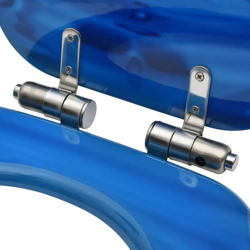 Assento sanita c/ tampa fecho suave MDF design gotas água azul