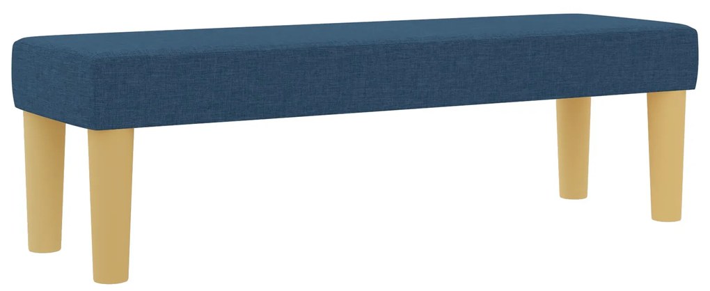 Cama Box Spring com Colchão &amp; Banco Azul 120x200 cm Tecido