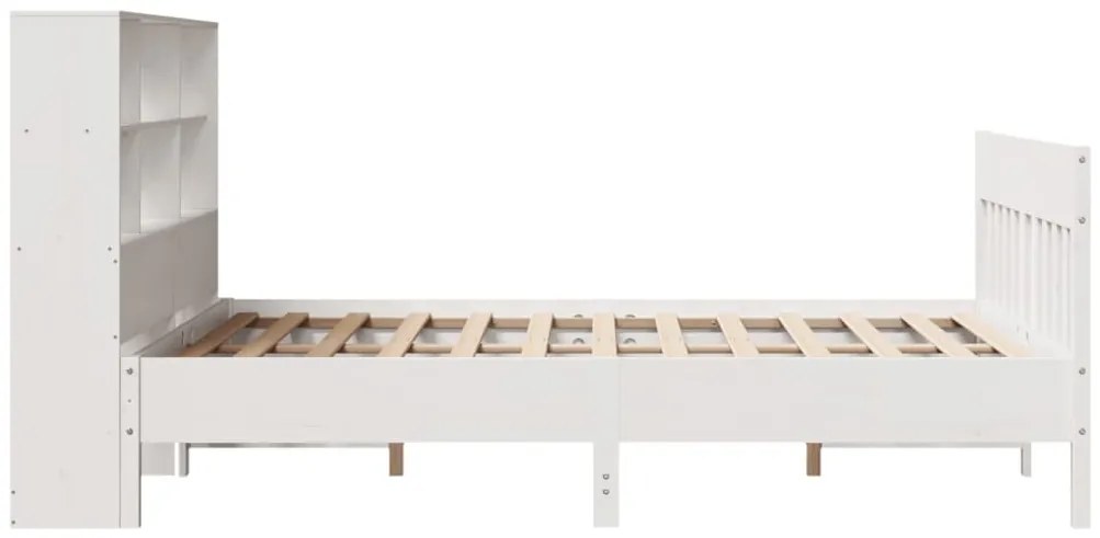 Cama sem colchão 160x200 cm madeira de pinho maciça branco