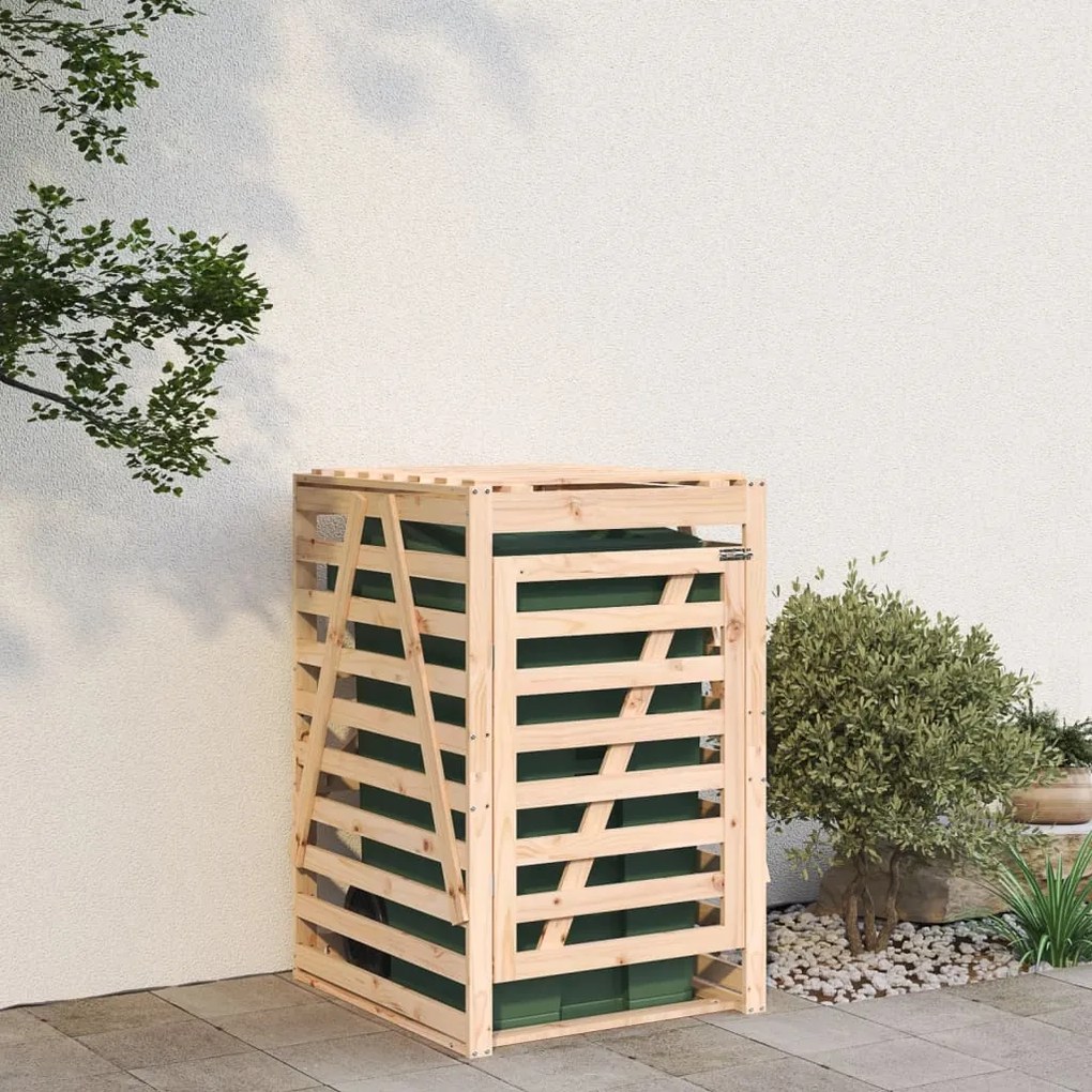 825100 vidaXL Abrigo para caixote do lixo 84x90x128,5 cm pinho maciço