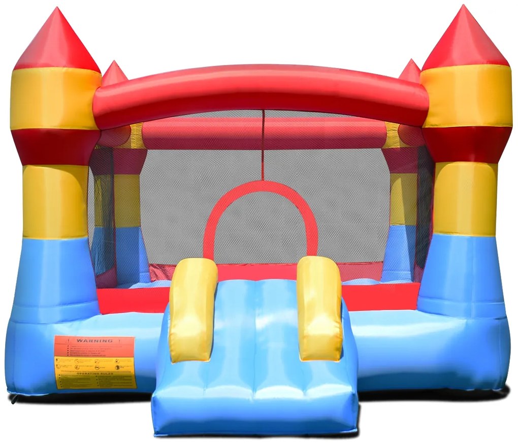 Castelo insuflável com escorrega para crianças 370x280x230cm (Sem compressor) Multicolorido
