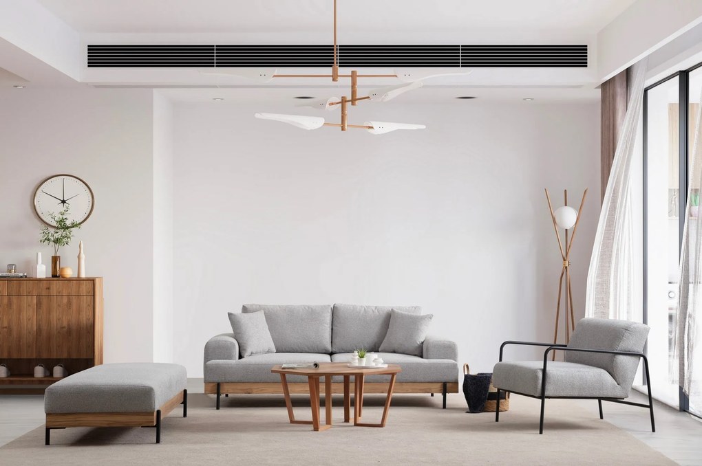 Sofá de 3 Lugares Eti – Cinzento – 220x98x78 cm