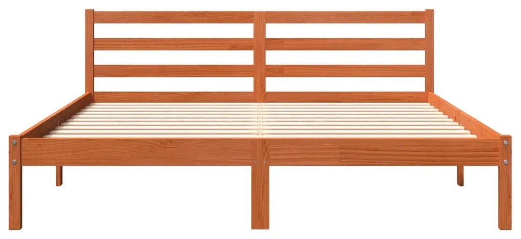 Cama sem colchão 180x200 cm pinho maciço castanho-mel