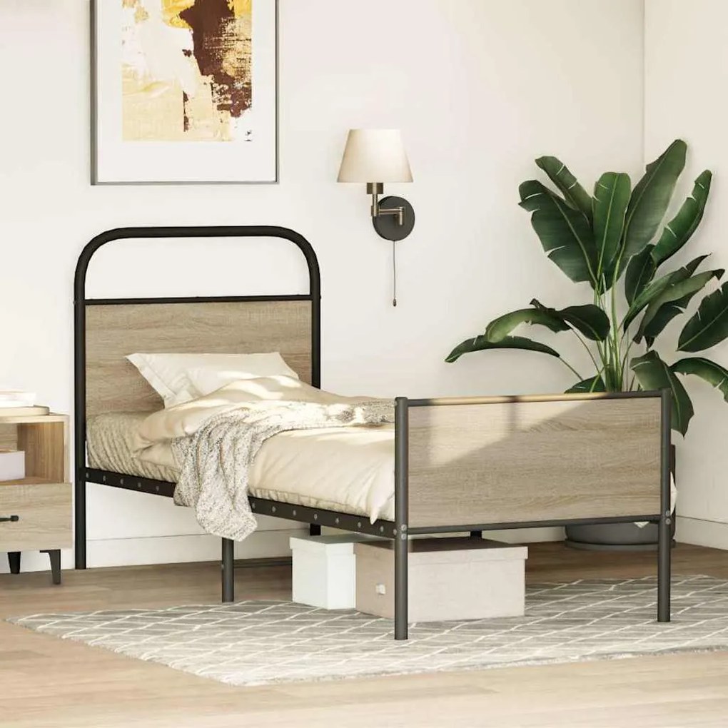 Estrutura cama s/ colchão derivados de madeira carvalho sonoma