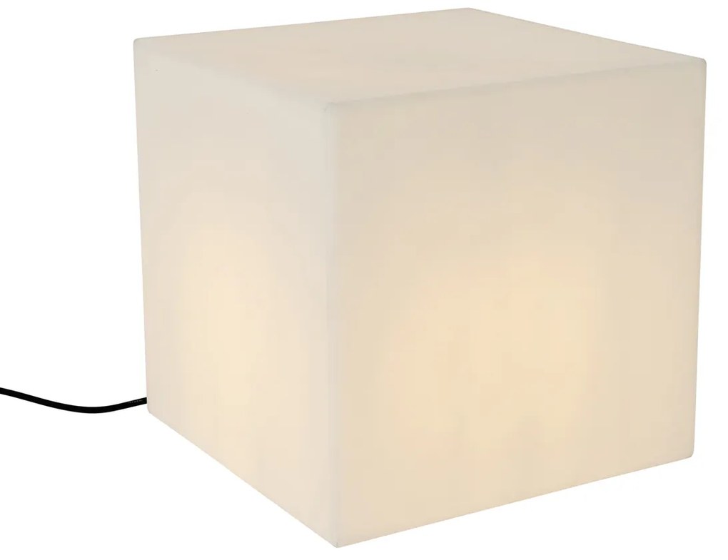 Candeeiro exterior moderno branco 38 cm quadrado IP44 - Nura Moderno