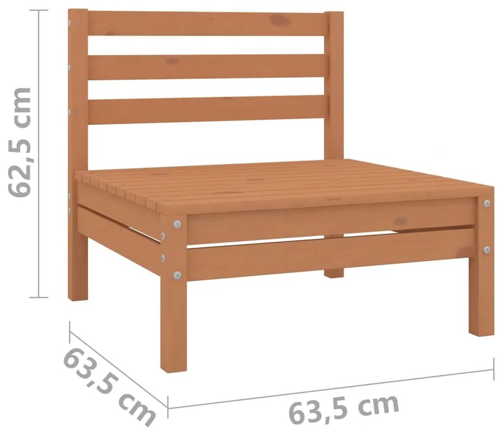 4 pcs conjunto lounge de jardim pinho maciço castanho mel