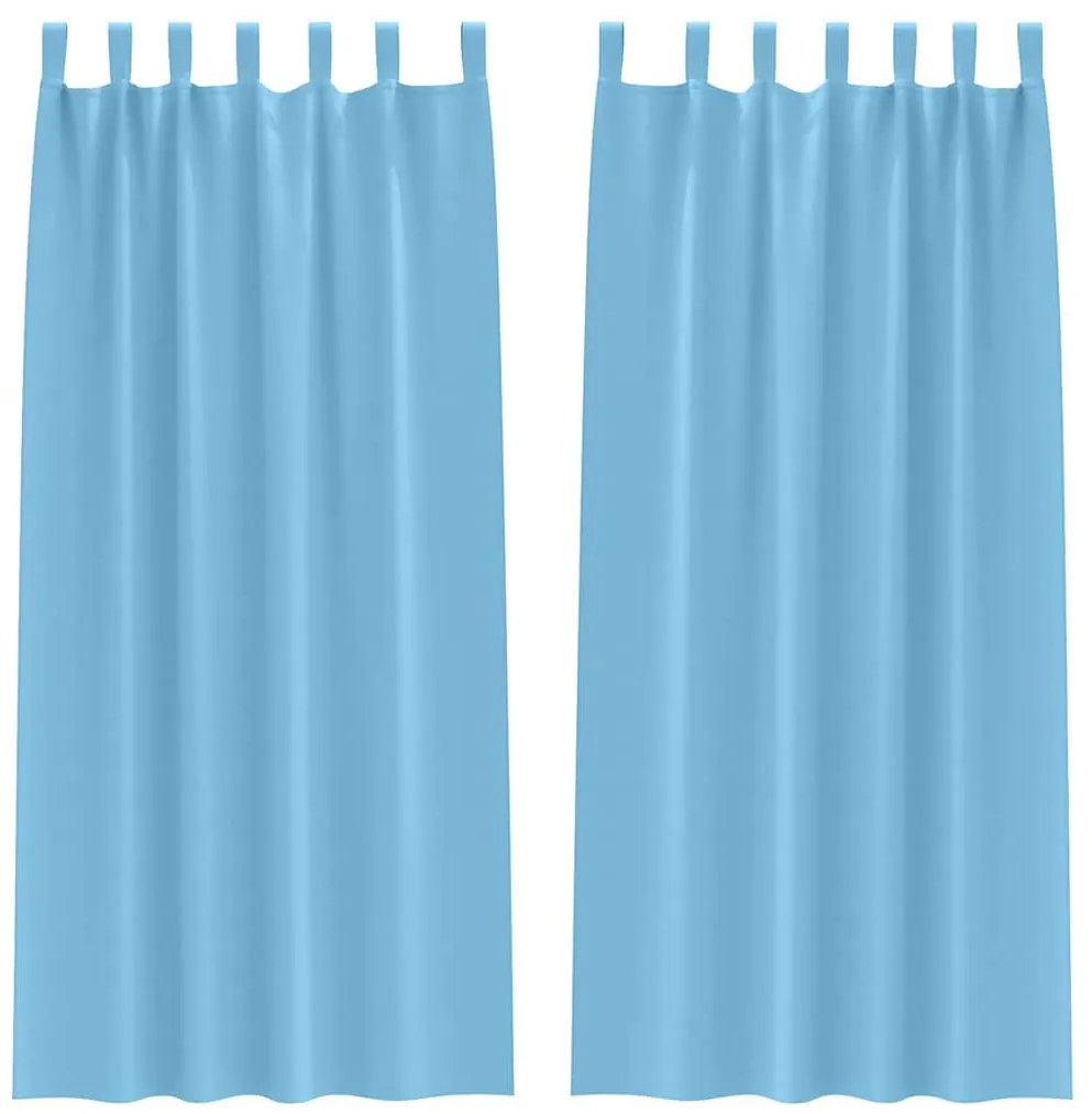 Cortinas com cortinas 2 pcs Azul claro 260 x 140 cm Poliéster