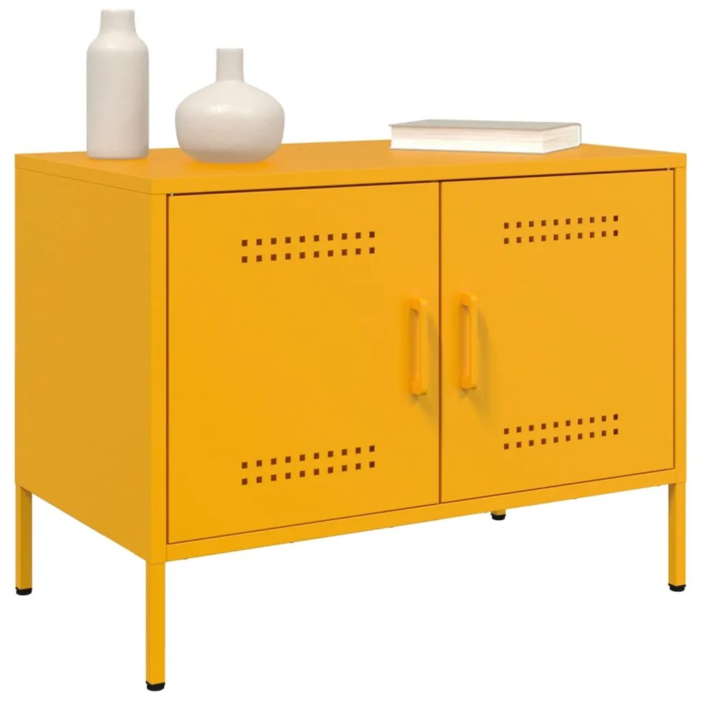 Móveis de TV 2 pcs 68x39x50,5 cm aço amarelo mostarda