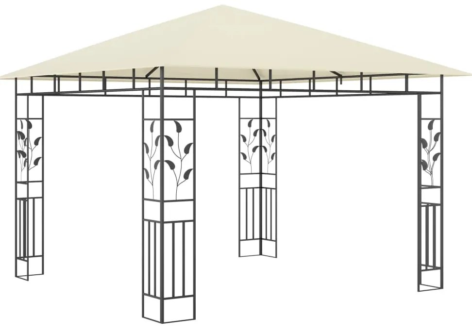 Gazebo com rede mosquiteira 3x3x2,73 m 180 g/m² creme