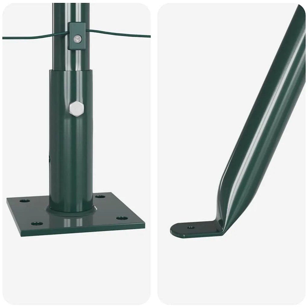 Postes para Cerca com Bases - 52 pcs, Ø32mm, 88,5cm, em Aço Galvanizad