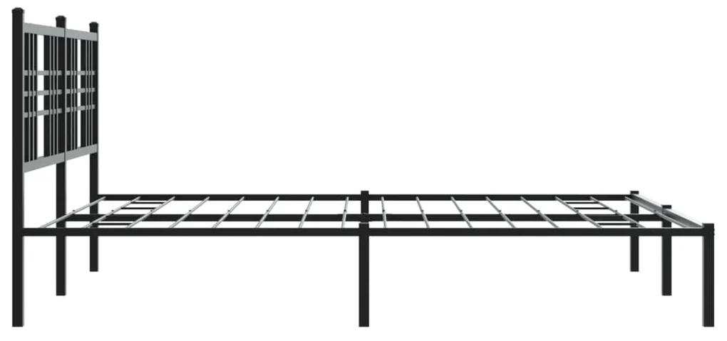 Estrutura de cama com cabeceira 160x200 cm metal preto