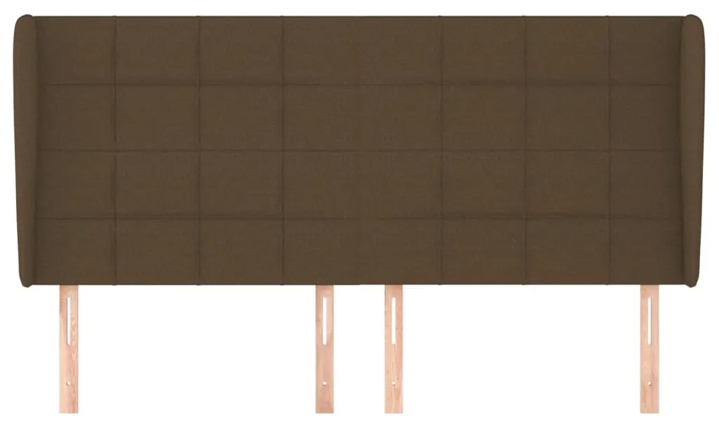Cabeceira cama c/ abas tecido 203x23x118/128 cm castanho-escuro