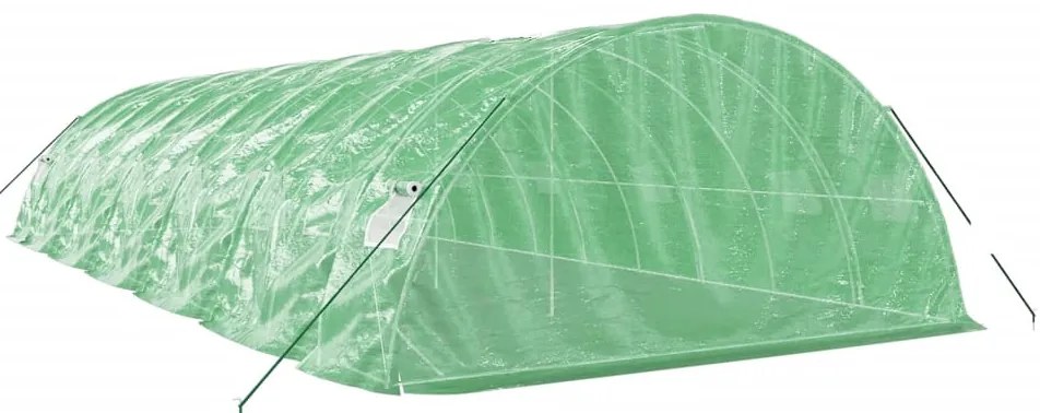 Estufa com estrutura de aço 60 m² 12x5x2,3 m verde