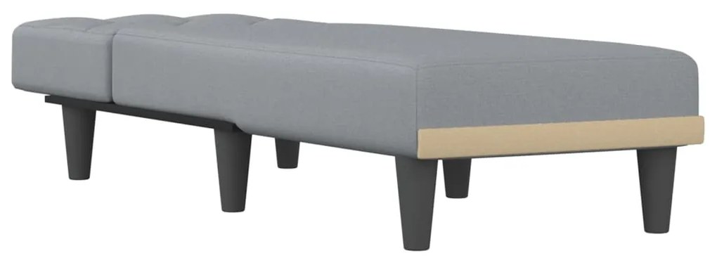 Chaise longue tecido cinzento-claro