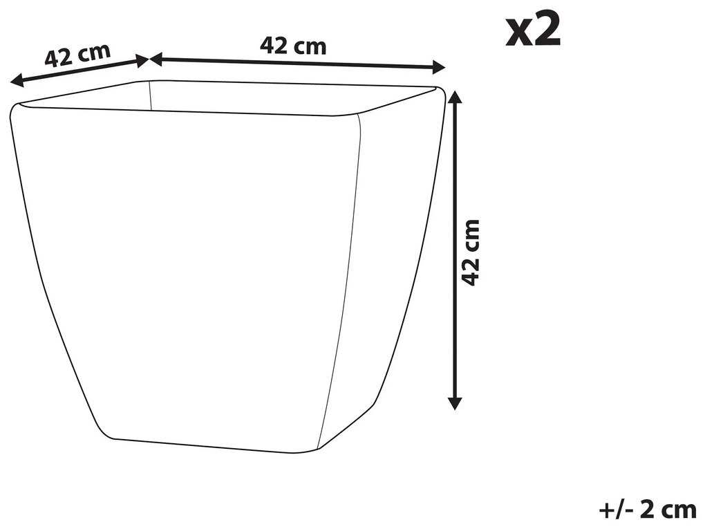 Conjunto de 2 vasos cinzentos 42 x 42 x 42 cm ZELI Beliani