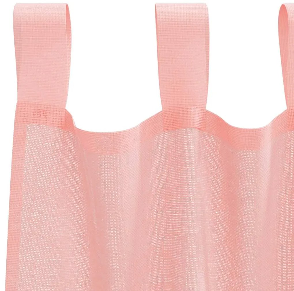 Cortinas de voile com bolsos para varão 2 pcs rosa