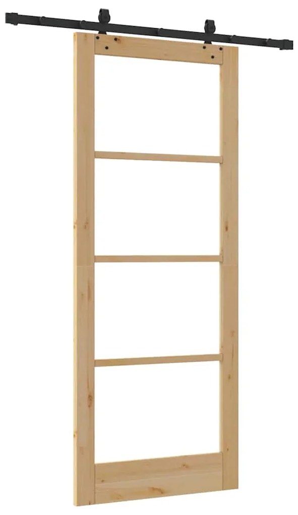 Porta Deslizante vidaXL com Conjunto de Ferragens 86x211 cm Madeira de