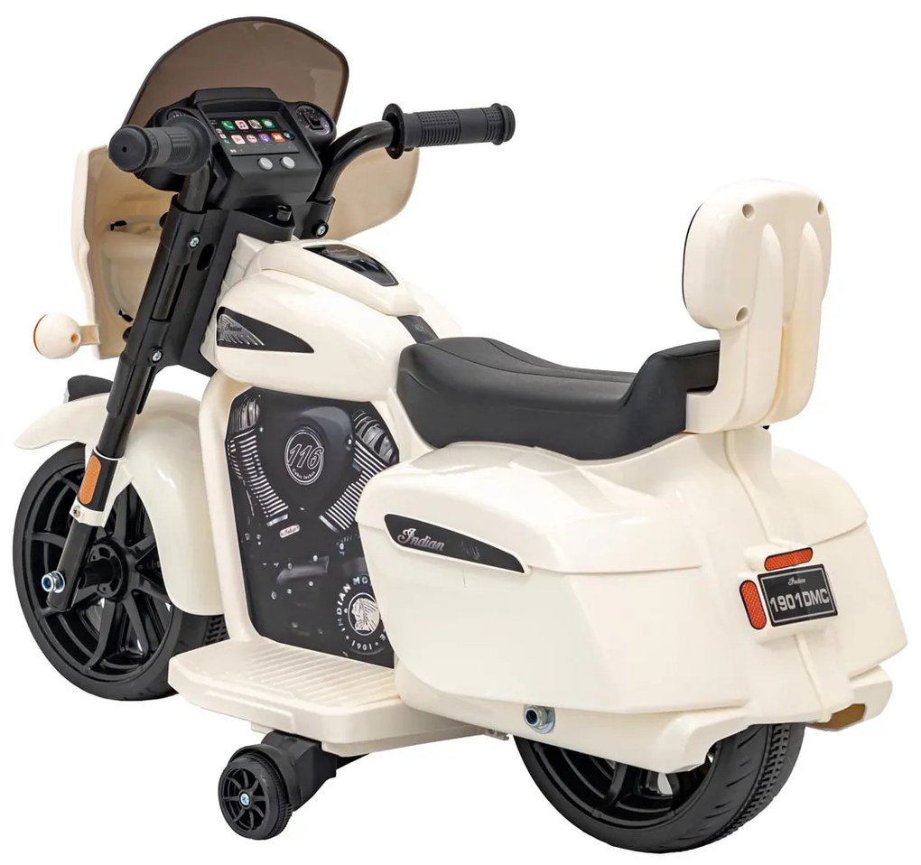 Mota elétrica para crianças 6V, Chopper INDIAN, 3 a 5 anos Branca