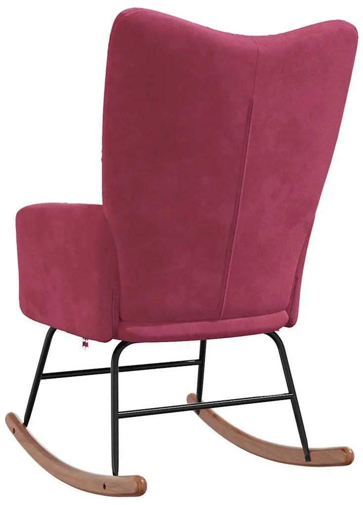 Cadeira de baloiço veludo vermelho tinto