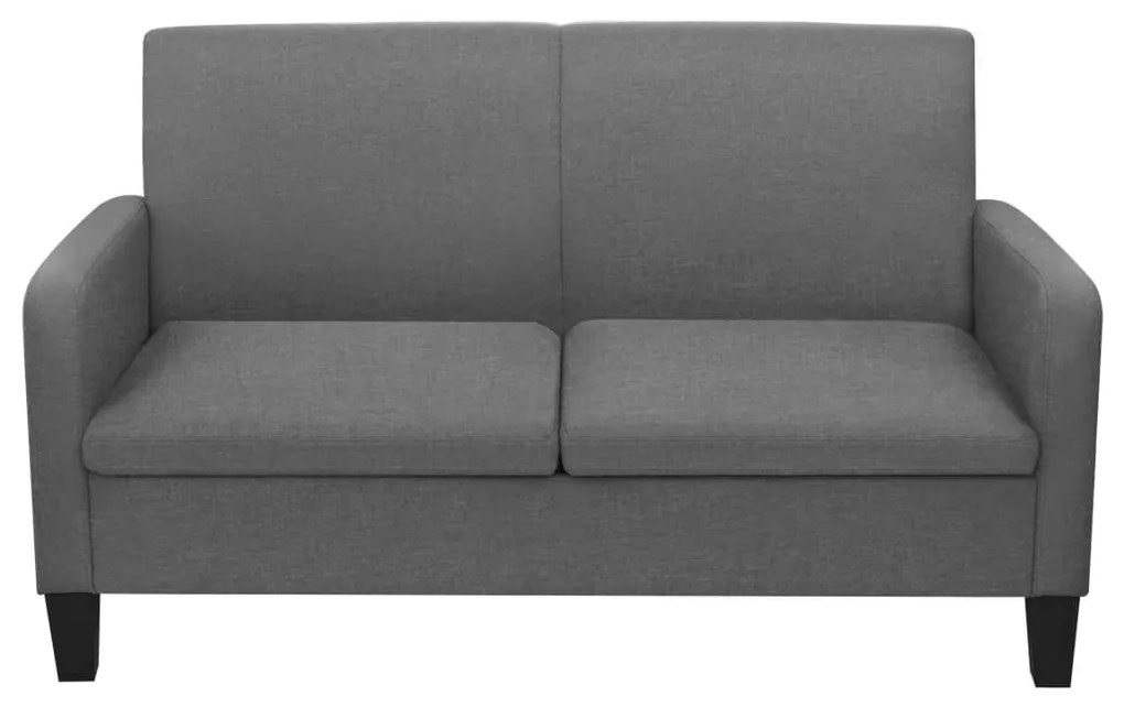 Sofá de 2 lugares 135x65x76 cm cinzento escuro